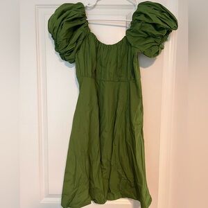 Abercrombie Green Puff Sleeve Dress